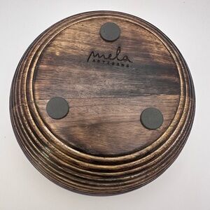 Mela Artisans Hand-Carved Wooden Bowl | Rustic Decorative Serving Bowl